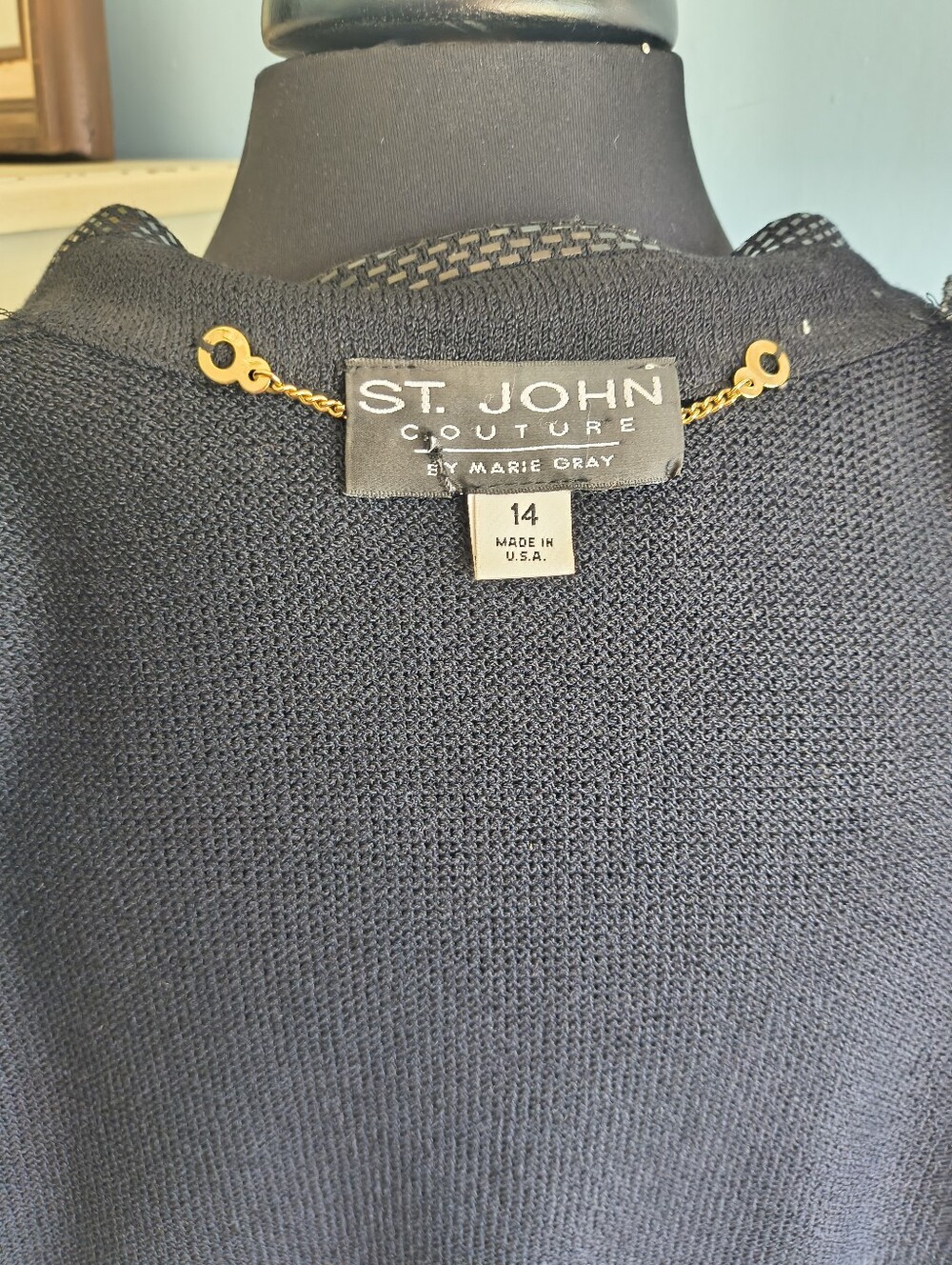 🌟 Vtg. NWOT St. John Couture Knit Black Sequin Blazer Jacket - Picture 9 of 12